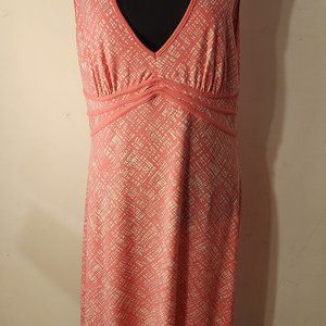 SLEEVELESS BCGCMAX AZARIA PINK WHITE PATTERN DRESS, SZ LARGE